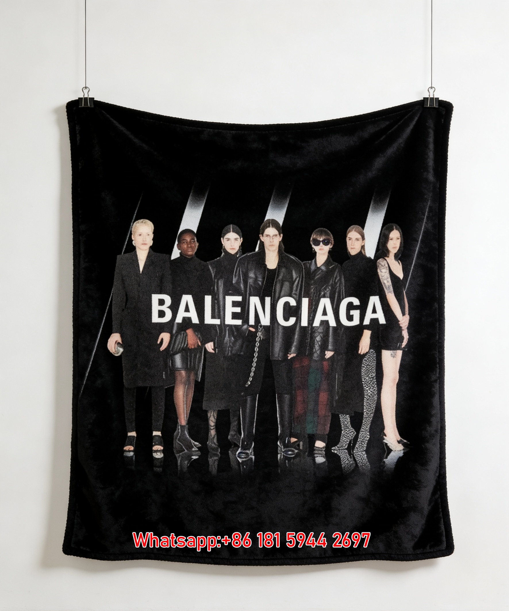 BALENCIAGA Runway Flannel Sofa Throw Blanket for Wall Decor BA056